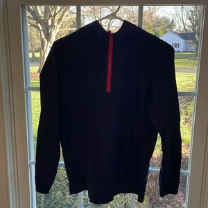Under Armour Youth LG Quarter-Zip red/black hooded pullover
